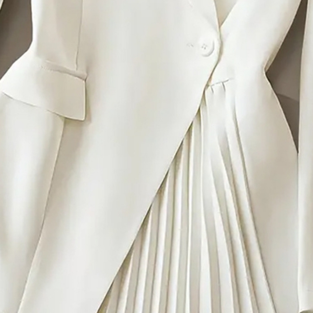 Ivory Blazer with Pleated Detail - Picture 5 of 6